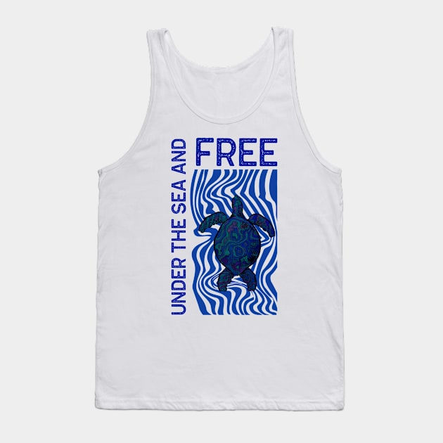 BLUE Sea Turtle Love Tank Top by SartorisArt1